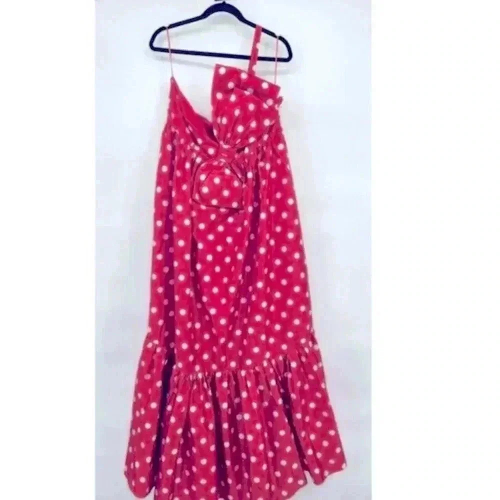 NWT Anthropologie ATSU Sally Red Polka Dot Bow Midi Dress Size XS - Picture 4 of 8
